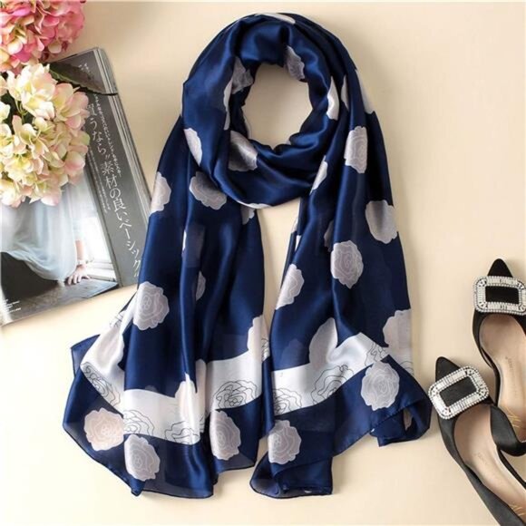 Silk Scarf Mulberry Silk Fashion Scarves Long Lightweight Shawl Wrap … - Picture 3 of 6